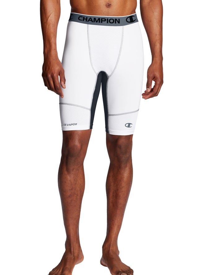 Champion Mens Shorts NZ - Compression White ( 9203-HEOQB )